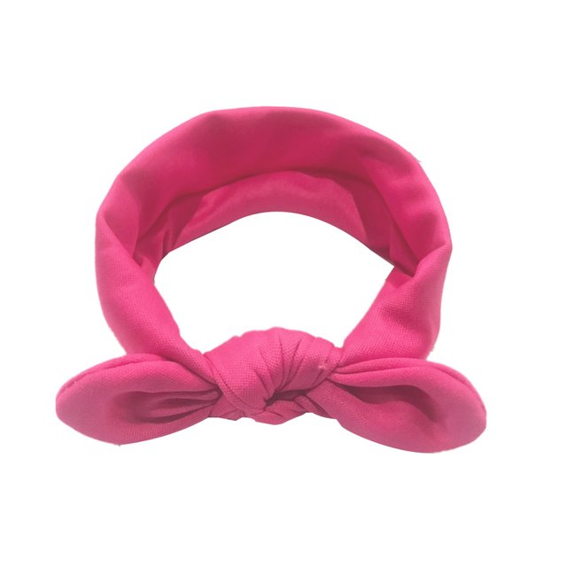 TIEVOSA Kids Girls Rabbit Bow Ear Hairband Headband Turban Knot Head Wraps(Hot Pink)