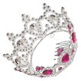 thumbnail image 1 of COOPHYA Masquerade Tiara Crown For Toddler Girls In Violet Rhinestone With 1Pcs Party Accessory, 1 of 8