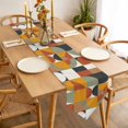 thumbnail image 3 of Nordic Retro Table Runner 36 Inches Long Orange Black White Geometric Abstract Art Table Runners for Dining Room Tabletop Dresser Scarf Home Party Banquet Wedding Holiday Decoration, 3 of 9