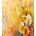 thumbnail image 3 of Yellow Flower King Size Duvet Cover Set, Oil Painting Style Bouquet of Rose Daisy Gerbera Flowers Grunge Display, Decorative 3 Piece Bedding Set with 2 Pillow Shams, Mustard Orange, by Ambesonne, 3 of 3