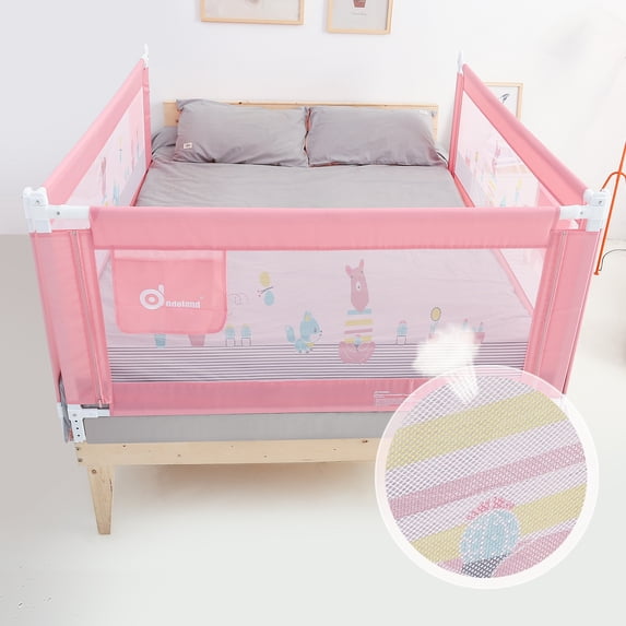 Bed Rail, Extra Long Vertical Lifting Safety Bedrail Assist Extra Long Mesh Guard Rails for Convertible Crib Kids Twin Toddler Double Full Size
