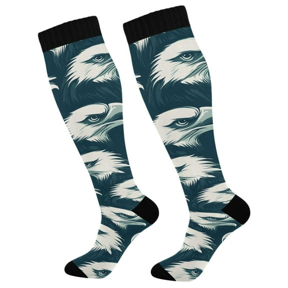 joogoo Eagles Pattern Long Socks Women Men Knee High Sock