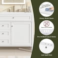 thumbnail image 4 of 36'' Bathroom Vanity with Top Sink, Modern Floor Mounted Bathroom Storage Cabinet with 2 Drawers and a Tip-out Drawer, Freesstanding Bathroom Vanity with Single Sink, 4 of 7