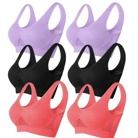 pstuiky Nursing Bras  6PC Women s Printing Gathered Together Large Size Daily Bra Underwear No Rims Push-up Bra Underwear Hot Prices