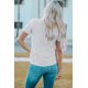 thumbnail image 1 of ABPHQTO Camiseta rasgada con estampado gráfico blanco LIFE IS SHORT GO CAMPING para mujer, 1 of 5