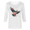 thumbnail image 5 of Itsame 4th of July Shirts Women Independence Day Short T-Shirt Sleeve American Flags Printed Short Sleeve Top, Round Neck Red, 5 of 5