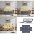 thumbnail image 5 of TSOVTHRID Chicken Duck Floral Print Loveseat Recliner Cover 6 Pieces Reclining Loveseat Slipcover, Yellow Stretch Recliner Sofa Cover, Furniture Protector for 2 Seat Sofa, 5 of 7