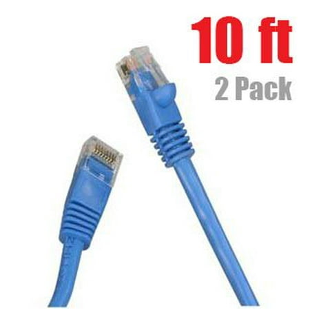 10' Category 5e Patch - iMBAPrice (2 Pack) Category 5e (Cat5e) CMR Ethernet Patch Cable (10 Feet , Blue)