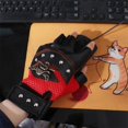 thumbnail image 3 of HUGFEGWE Gants de Cyclisme, Style Punk Demi-Doigts, Gants Gothiques Vintage en Cuir Mitaines Sans Doigts, Gants Punk Skulls Rivets U2537-14729, 3 of 7