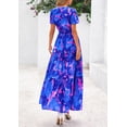 thumbnail image 2 of Vestido largo PRETTYGARDEN para mujer, estilo bohemio, floral, cuello en V, 2 of 9