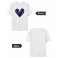 thumbnail image 6 of T Shirts for Women Short Sleeve Cotton Crewneck T-Shirt, Purple Black Heart Cartoon Tee Tops Casual Basic T-Shirts, XS-5XL White S, 6 of 7