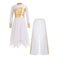 thumbnail image 2 of renvena Girls Praise Dance Dress Long Sleeve Prayer Robe Worship Liturgical with Palazzo Pants Outfit White 6, 2 of 8