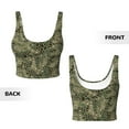 thumbnail image 5 of Haiem Green Snake Skin Pattern Womens Sports Bra - U Neck Padded Low Impact Yoga Bra Workout Crop Top Gym Moisture-Wicking Workout Vest -, 5 of 9