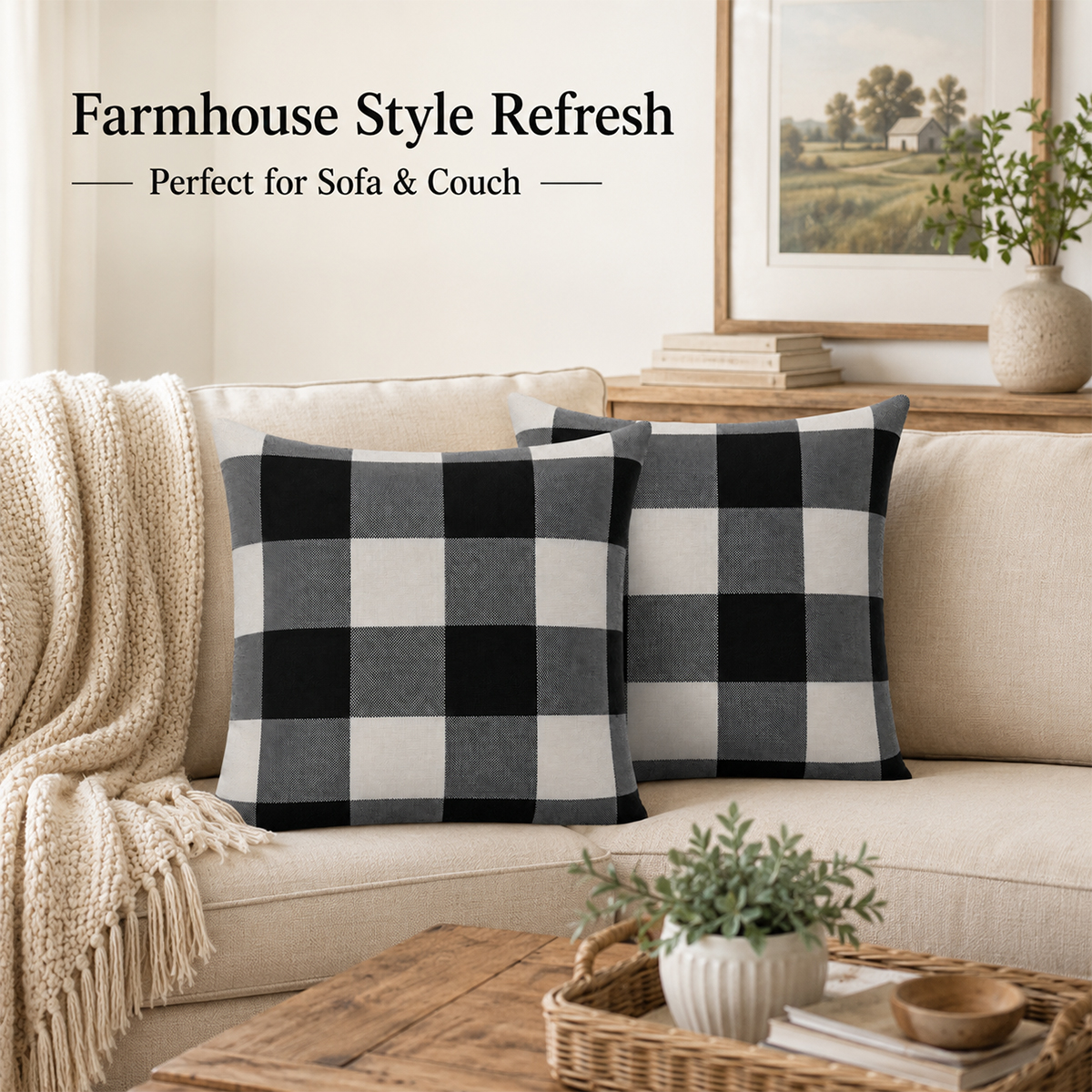 Kabuer Buffalo Check Plaid Pillow Covers Set of 4 photo 2