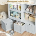 thumbnail image 7 of Homfa 6 Cube Toy Storage, Cube Organizer with Sliding Rack, 3 Drawer Kids Bookcase and Bookshelf, Gray, 7 of 7