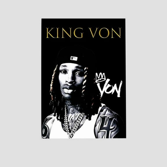 Music Poster- King Von Rapper Poster - Vintage Style - Size 24x36 - Postora