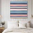 thumbnail image 4 of Blue Pink Striped Wall Art Painting on Canvas, Farmhouse Vintage Stripe Canvas Art Home Prints Wall Art Framed Modern Artwork for Living Room Bedroom Wall Decor 8x8in, 4 of 9