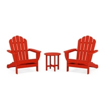 Trex Outdoors 3-Piece Monterey Bay Oversized Outdoor Adirondack Set in Sunset Red