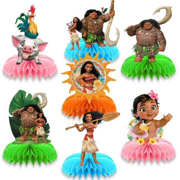 7 pack Moana Princess Party Honeycomb Centerpiece Table Decorations Birthday Party Decorations Princess Theme Birthday Party Supplies