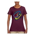 thumbnail image 2 of Colorful Sneakers Chucks Streetwear Womens Graphic T-Shirt, Maroon, Small, 2 of 3