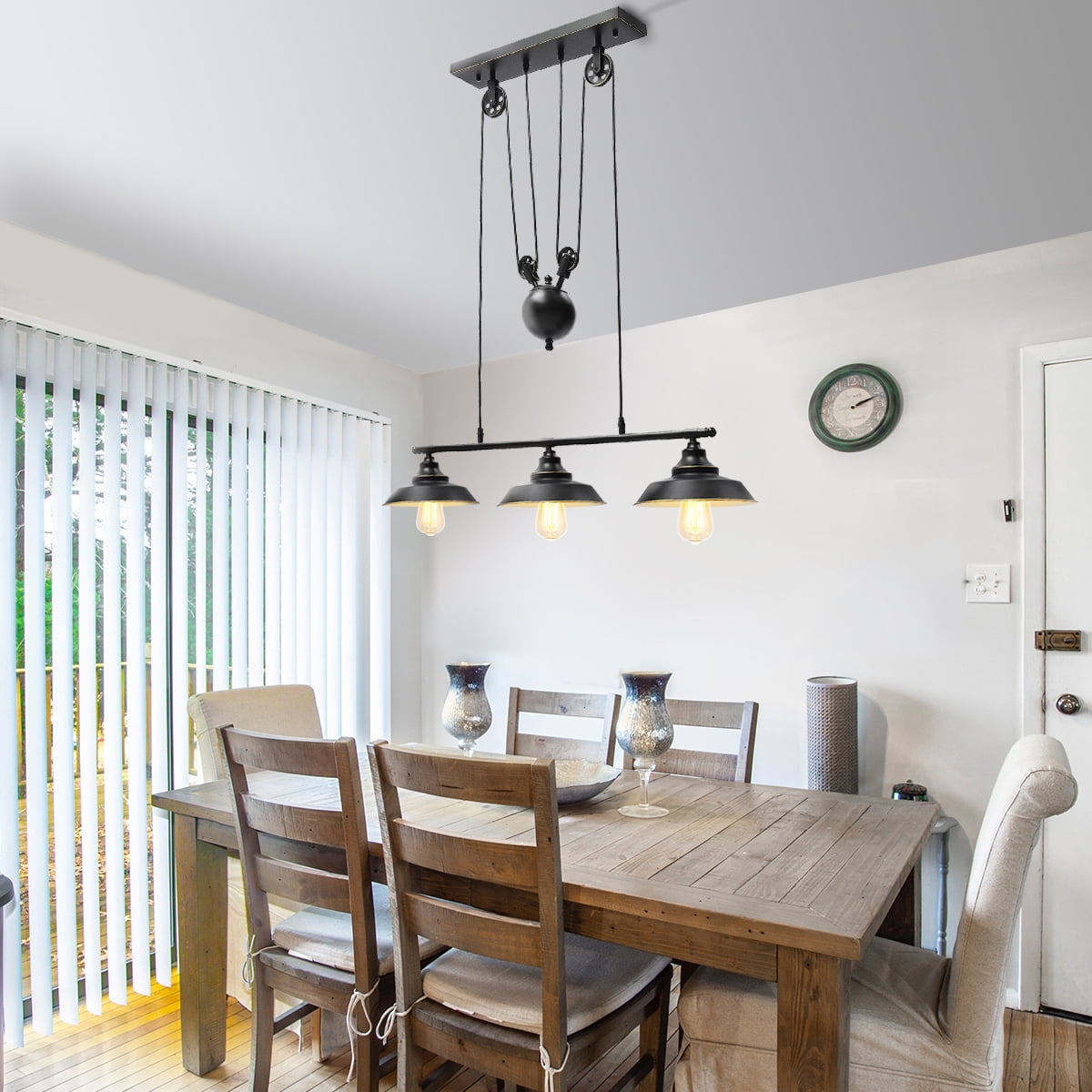 S More Three Light Indoor Island, Farmhouse Light Fixtures Above Kitchen Table