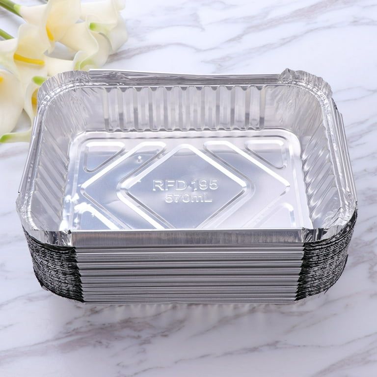 Aluminum Pans Disposable Foil Pans Half Size Steam Table Deep Aluminum Trays  - Tin Foil Disposable Pans Great for Cooking, Heating, Storing, Prepping  Food-30pcs 570ml 