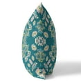 thumbnail image 3 of 18â€ Teal Yellow Wreath Indoor Outdoor Zippered Throw Pillow, 3 of 4