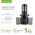 thumbnail image 3 of Extractor de jugos prensado en frío 150W, Boquilla 11cm, Dos recipientes capacidad 726 ml y 836 ml AVERA EJ01, 3 of 10