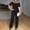 Black plus size off shoulder 2 piece set a1, variant on Cagogo Women Plus Size Off Shoulder 2 Piece Set Casual Wide Leg Pants Summer Outfit Loose Short Sleeve Tops Tracksuit Lounge Sets Travel Cruise Clothes Solid Basic Matching, Blue S