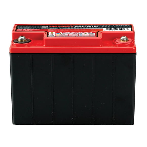 Odyssey Battery Battery ODS-AGM15L Extreme Series; 12 Volt; 150 Cold Cranking Amps/460 Pulse Hot Cranking Amps; M6 Receptacle Internal Threaded Brass Terminals; 6.9 Inch Length; 3.3 Inch Width