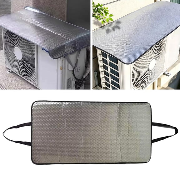 Air Conditioner Cover Aluminum Foil Waterproof Sun Heat Blocker Dustproof Weather Resistant Protective Shield For Outdoor AC Unit Mini Split Condenser