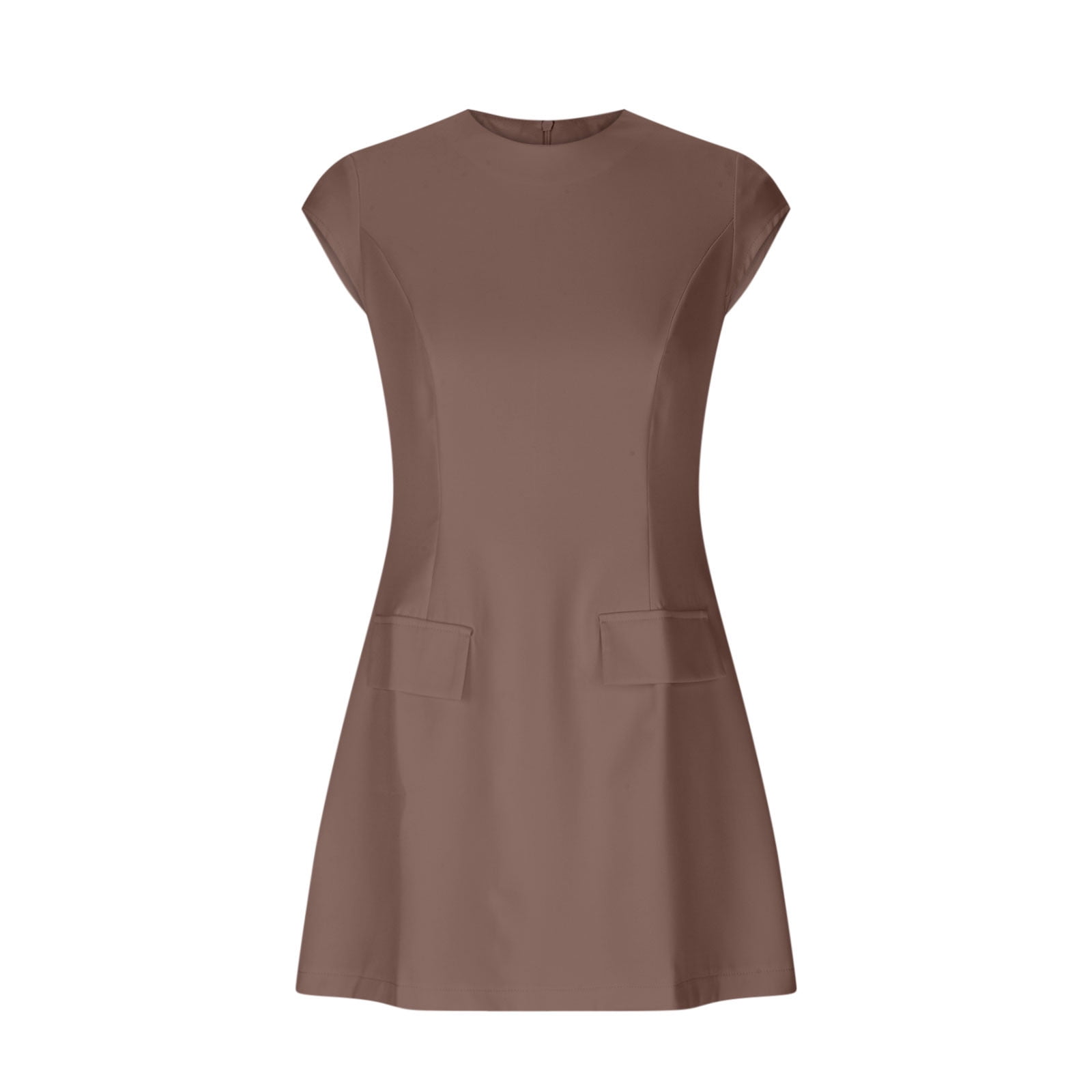 Hvot&aat Women's Wear to Work Dress Elegant Summer Cap Sleeve A Line Mini Dress for Office Lady Casual
