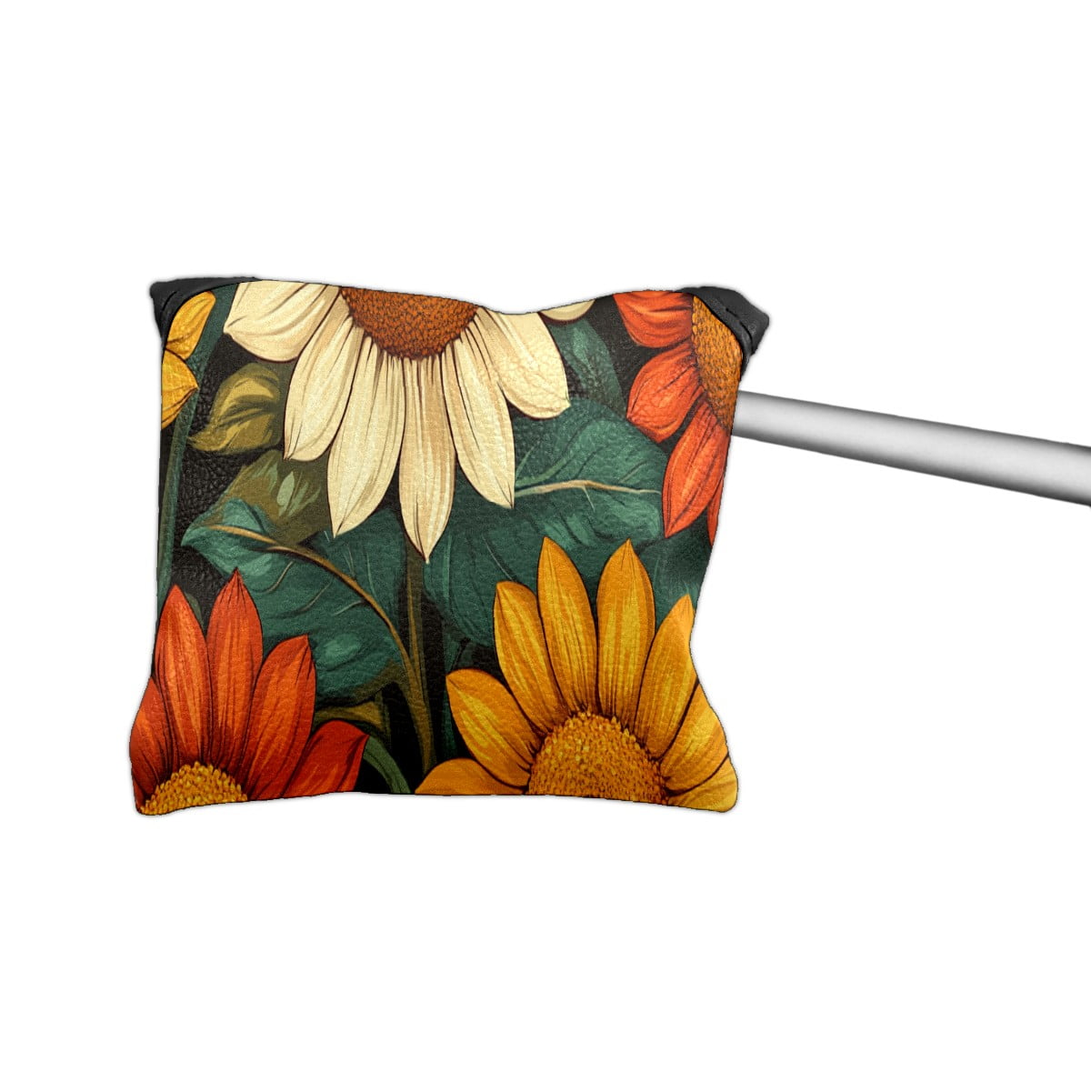 Golf Mallet Putter Cover Premium Leather Golf Putter Head Cover with Magnetic Closure Golf Cover for Men and Women Sunflower