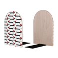 thumbnail image 2 of Lsque Christmas Dachshund Printed Wood Bookends,Non-Skid Bookend for Shelves,Heavy Duty Support Bookends,Non-Slip Foam Pads for Office, Home, and Library,1 Pair, 2 of 8