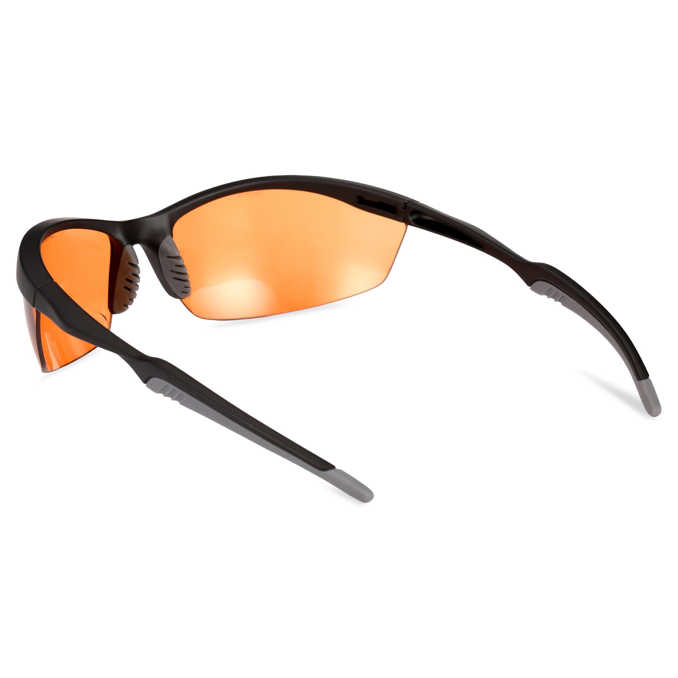Safety Vu Bifocal Safety Glasses Black Frame with Orange Tint +1.50 Magnifier.
