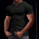 thumbnail image 1 of pstuiky camiseta de hombre, Camiseta vintage de manga corta con cordones y solapa para hombre, estilo patchwork, blusa de manga corta con cuello alto camisetas de hombre xl, 1 of 8