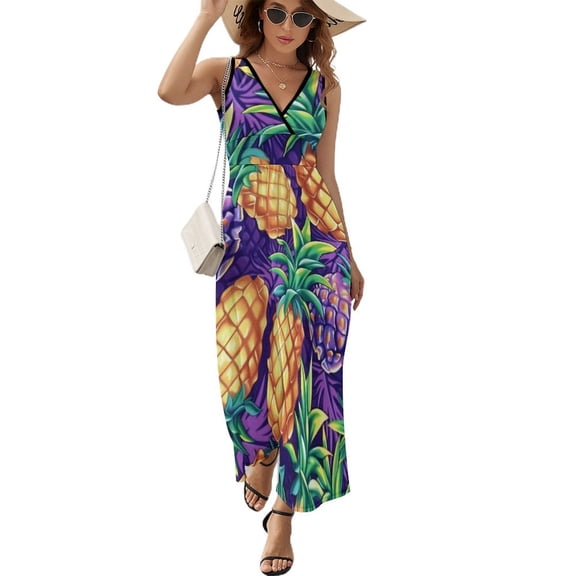 Lunarable Pineapple Art Sleeveless Dress Women's Summer Suit Dresses for Women 2025 Luxury Party Dress