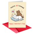 thumbnail image 1 of Tarjeta de San Valentín TQDaiker para Amantes de los Gatos con Sobre, 1 of 5