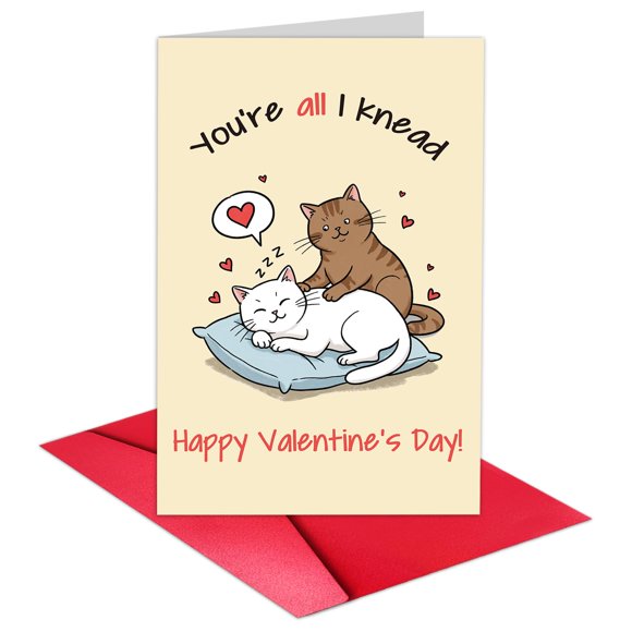 Tarjeta de San Valentín TQDaiker para Amantes de los Gatos con Sobre