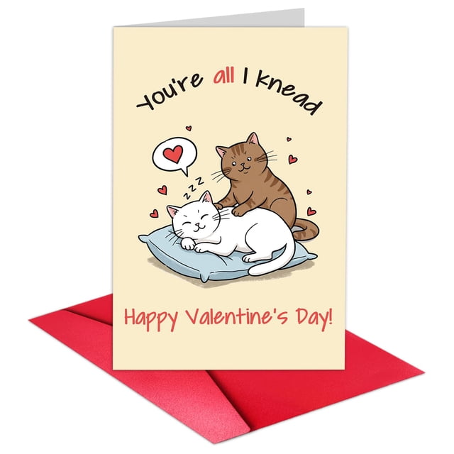 Tarjeta de San Valentín TQDaiker para Amantes de los Gatos con Sobre