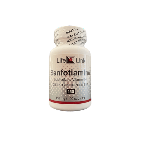 LifeLink Benfotiamine | Fat-Soluble Vitamin B1 (Thiamine) | 150 mg x 100 capsules | Cognition, Glucose Metabolism | Gluten Free & Non-GMO | Made in the USA