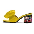 thumbnail image 2 of YDN Women's Bows Open Toe Slides Sandals Rhinestone Block Low Heeled Slip On Mules Casual Shopping Shoes Size 9.5 Yellow, 2 of 4