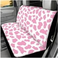 thumbnail image 3 of Yuyamidu Pink Cow Print Auto Seat Covers and Steering Wheel Cover Seatbelt Strap Pad Armrest Cover Coasters Headrest Covers Keychain, 14 Pack Car Decor, 3 of 7