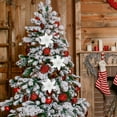 thumbnail image 6 of Gymnture 12Pcs Glitter Poinsettia Flowers for Xmas Tree and Wreath, White, 6 of 10