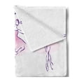 thumbnail image 2 of Ballet Soft Flannel Fleece Throw Blanket, Classical Dancer Women Performing Posing Watercolor Style Illustration, Cozy Plush for Indoor and Outdoor Use, 60" x 80", Pink Ceil Blue Purple, by Ambesonne, 2 of 5
