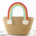 thumbnail image 3 of EIMELI Women Mini Handbag Cotton Rope Beach Rainbow Cloud Mini Basket Knit Tote Bag, 3 of 8