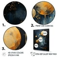 thumbnail image 3 of Designart "Dreamy Cerulean Crescent Moon In Blue And Gold" Moon Wall Art Living Room, 3 of 7