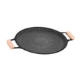thumbnail image 4 of DimyFew Grilling Pan Round Multifunctional with Wooden Handle for Home Meats Kitchen 38cm, 4 of 8