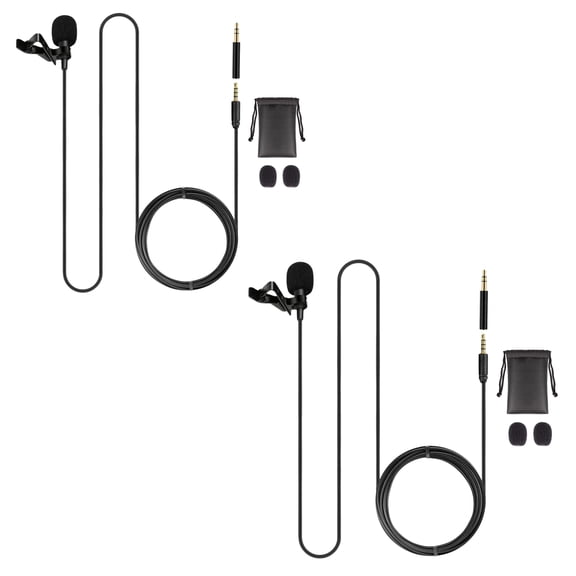 5 Core Microphone 2Pcs Lavalier Mic Wearable Omnidirectional Condenser 3.5mm Body Microfono