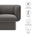 thumbnail image 4 of Accent Chair, Gray, Velvet, Living Room Lounge Cafe Lobby Hospitality Restaurant, Modern Contemporary, HB37380, 4 of 9